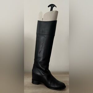 Louboutin Black Calfskin Riding Boots